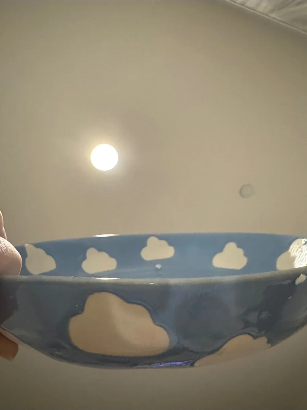 Anthropologie‎ Vida pasta Bowl clouds Blue glazed Ceramic